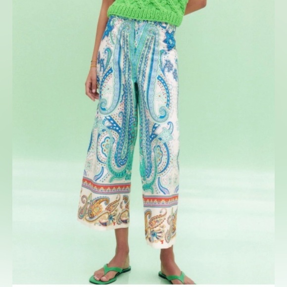 Spring/summer 🆕French Riviera ZARA mediterranean vibes pant Xs - Picture 3 of 7